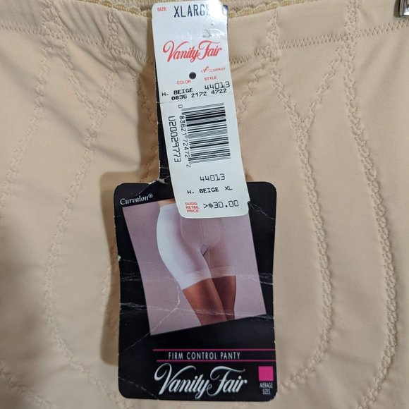 Vanity Fair Vintage 1980's Beige Firm Control Panty Shorts - size XL NWT - Picture 6 of 11